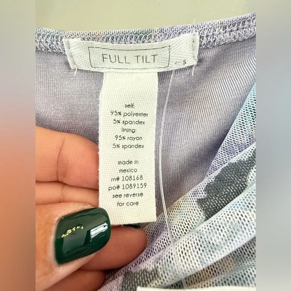 NWT Full Tilt Waterfall Mesh Printed Womens Slip Dress - Picture 10 of 14